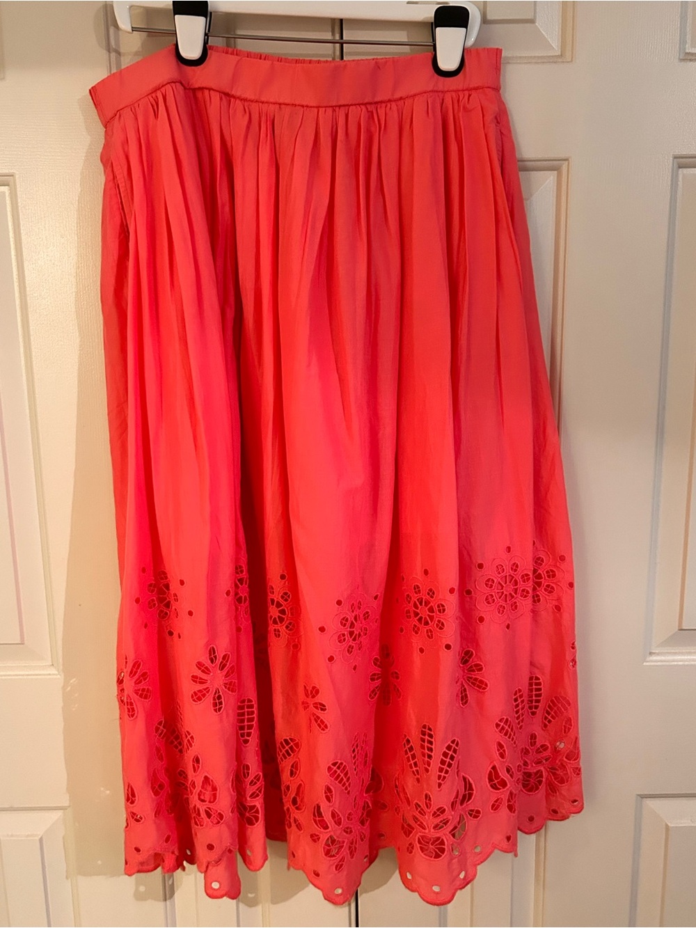 Women's Coral Pink Eyelet Skirt
